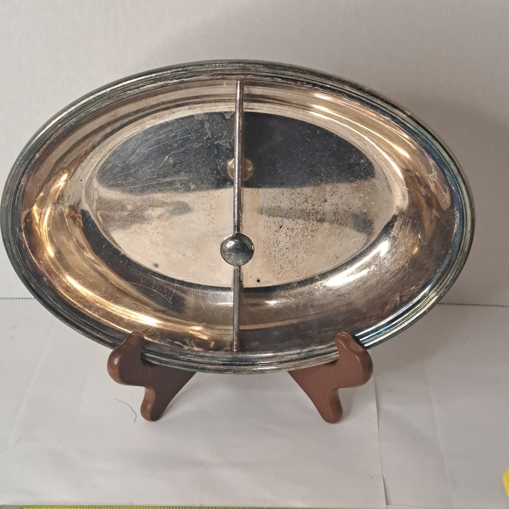 Antique Reed & Barton Silver Plate Oval Platter Serving Dish Divider EPNS 011037
